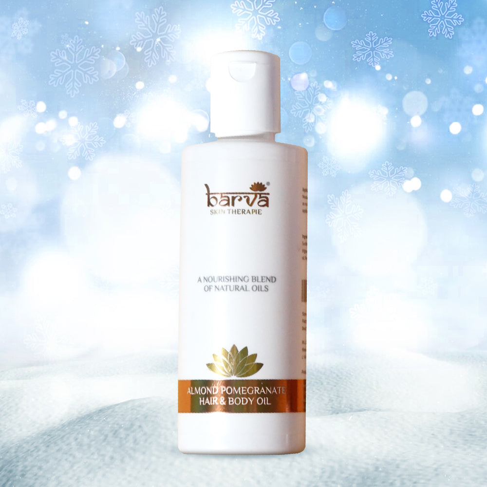 Almond Pomegranate Hair & Body Massage Oil with Vitamin E | for dry skin & hair growth
