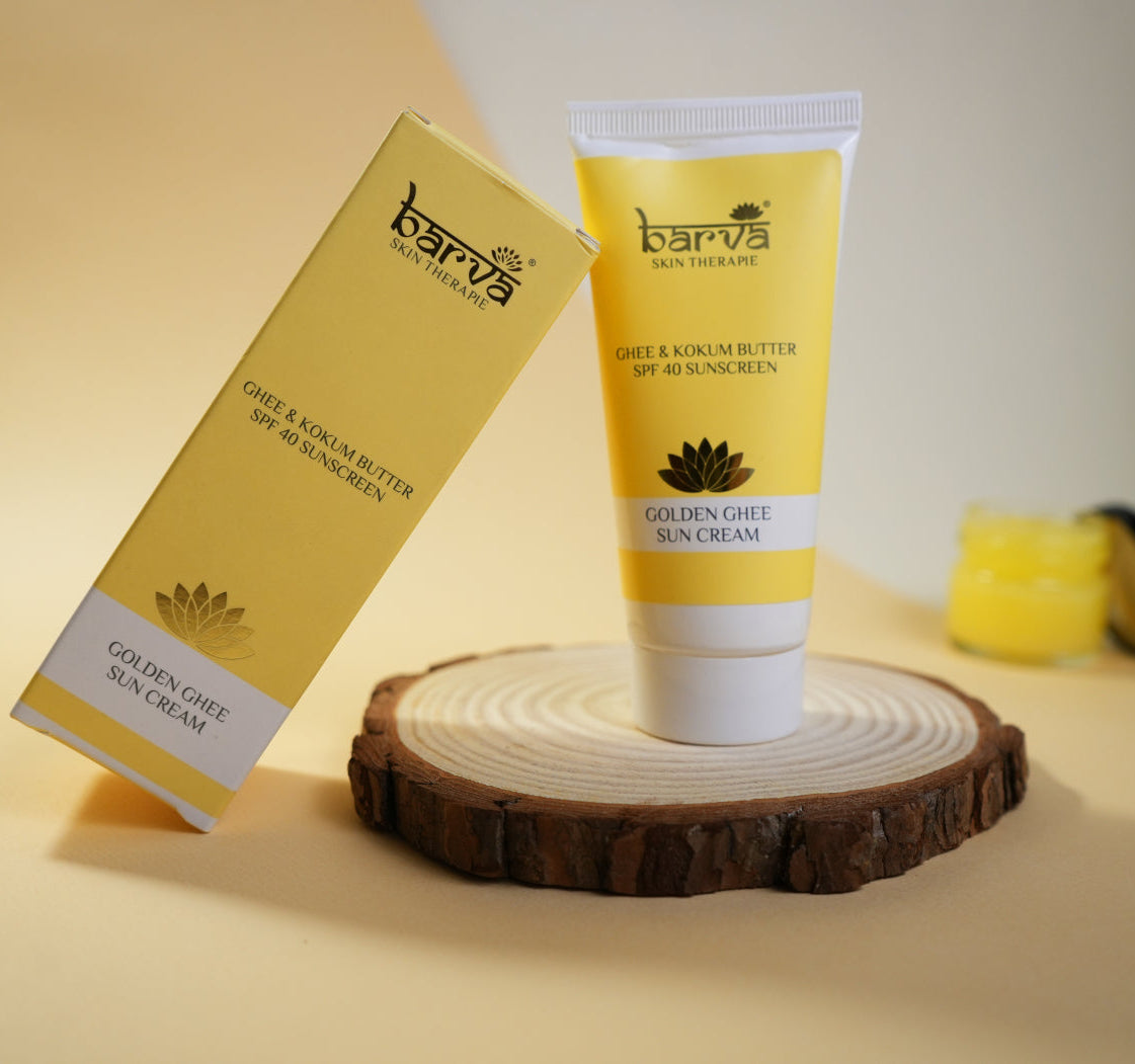 Golden Ghee Sun Cream | SPF 40 Sunscreen enriched with Ghee, Kokum Butter, Aloe Vera